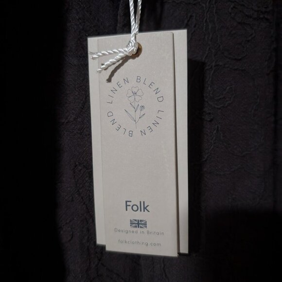 Folk | Cornelli Short Sleeve Floral Embroidered Shirt In Washed Black - Picture 10 of 11